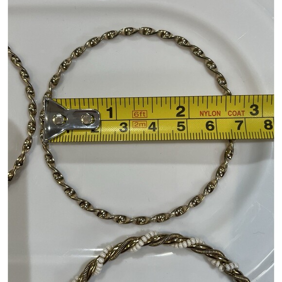 Set Of 4 VTG Rope Twist Gold Tone Bangle Bracelets Solid Stacking Estate - Picture 6 of 10